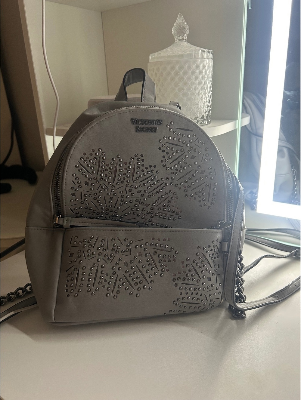 Victoria’s Secret Gray Studded Mini Backpack (Send offers!)